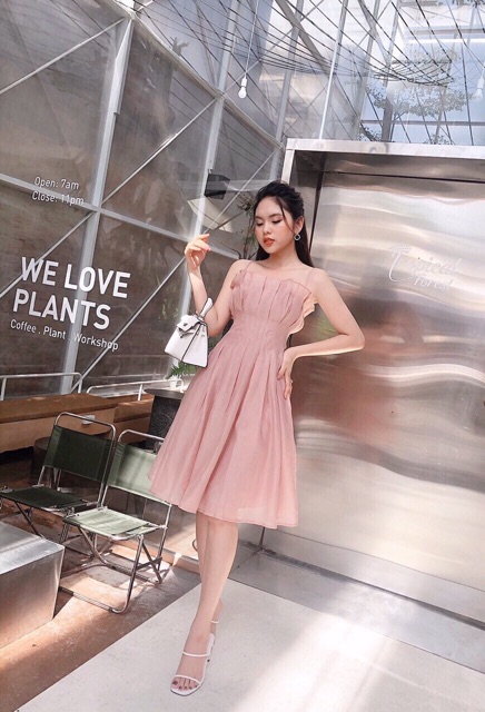 Đầm xoè cúp xếp ly bo beo con kiến siêu xinh TRIPBLE T DRESS -size M/L -MS188V