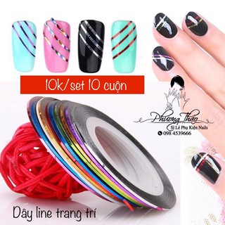 Dây line kim tuyến trang trí móng làn nail