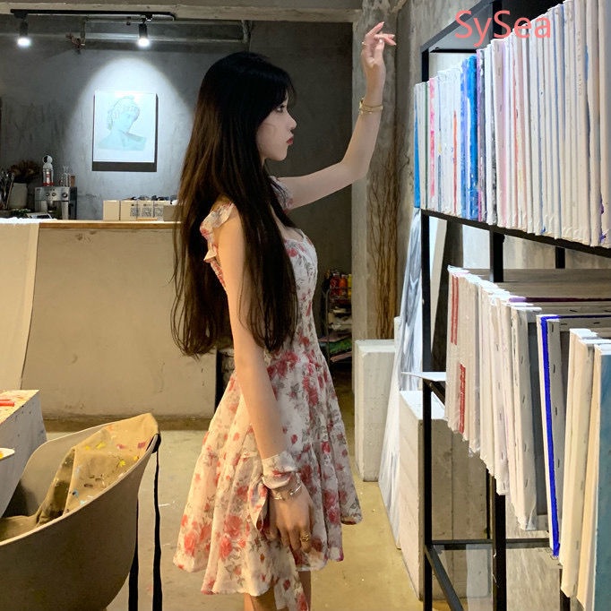 Đầm Hoa Hai Dây Thời Trang Mùa Hè Pháp Dành Cho Nữ