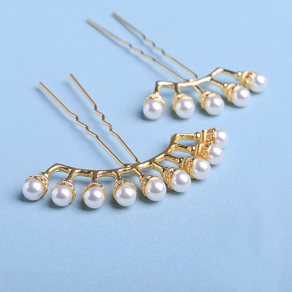 Trâm Cài Tóc Kim Loại Đính Ngọc Trai Xinh Xắn Sang Trọng Cho Nữ