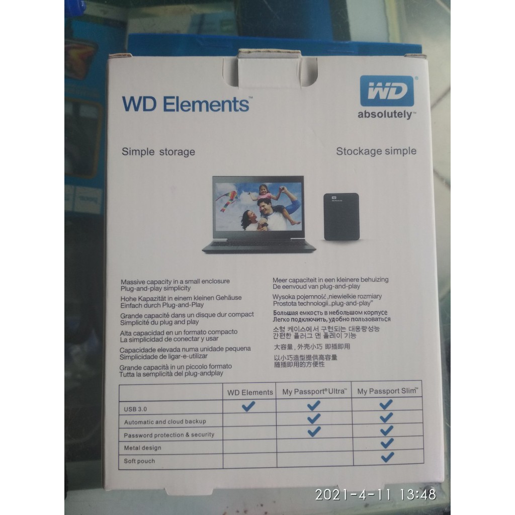 Ổ cứng di động WD Elements Portable 1TB 2.5 - USB 3.0 Thanh lý.