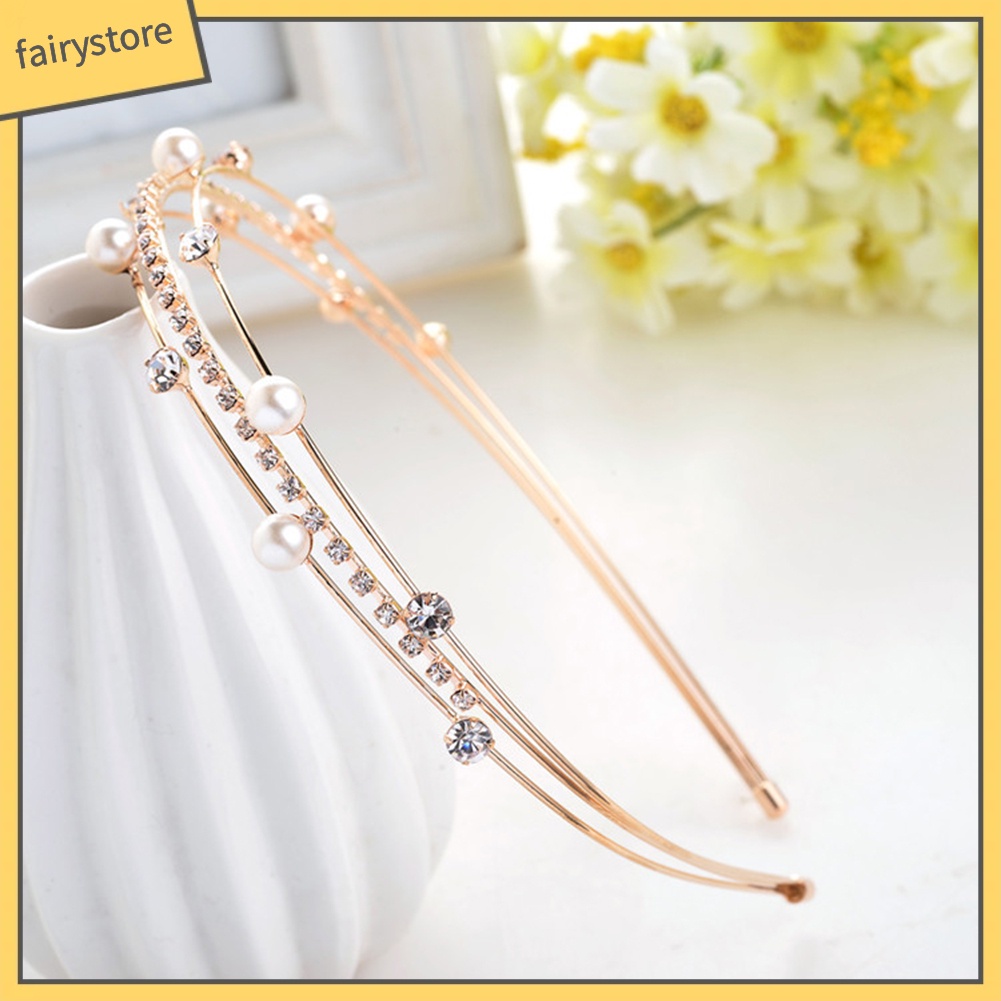 Băng Đô Cài Tóc Đính Hạt Giả Ngọc Trai