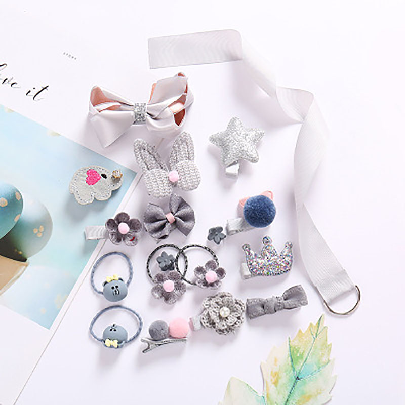 Set 18 kẹp tóc đáng yêu hợp thời trang dành cho bé gái
