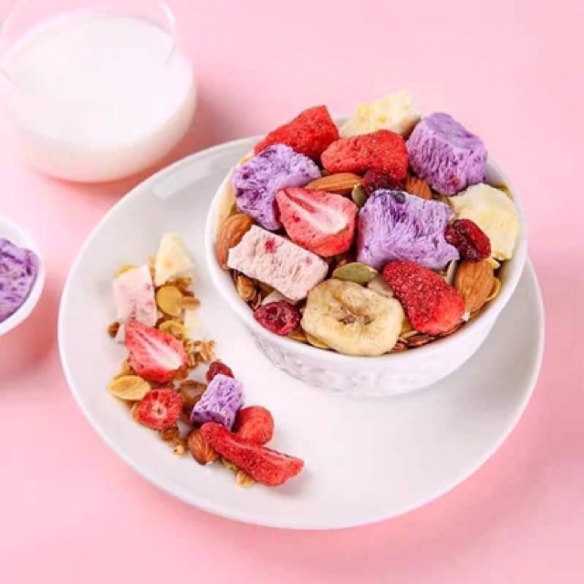 [ĂN KIÊNG] NGŨ CỐC MIX TRÁI CÂY SỮA CHUA FRUIT BAKED OATMEAL ăn k.iêng giảm c.ân siêu hót túi 200gr