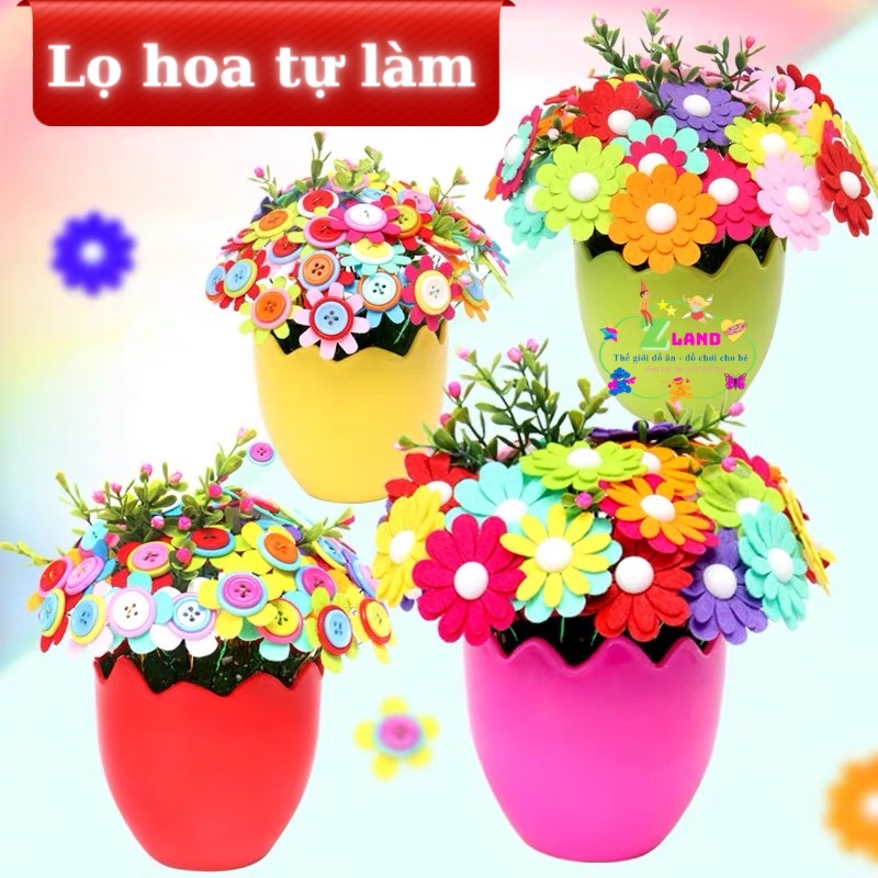 Lọ hoa trang trí để bàn tự làm cho bé vui chơi. Màu sắc sinh động, bắt mắt đa dạng chủng loại mẫu mã