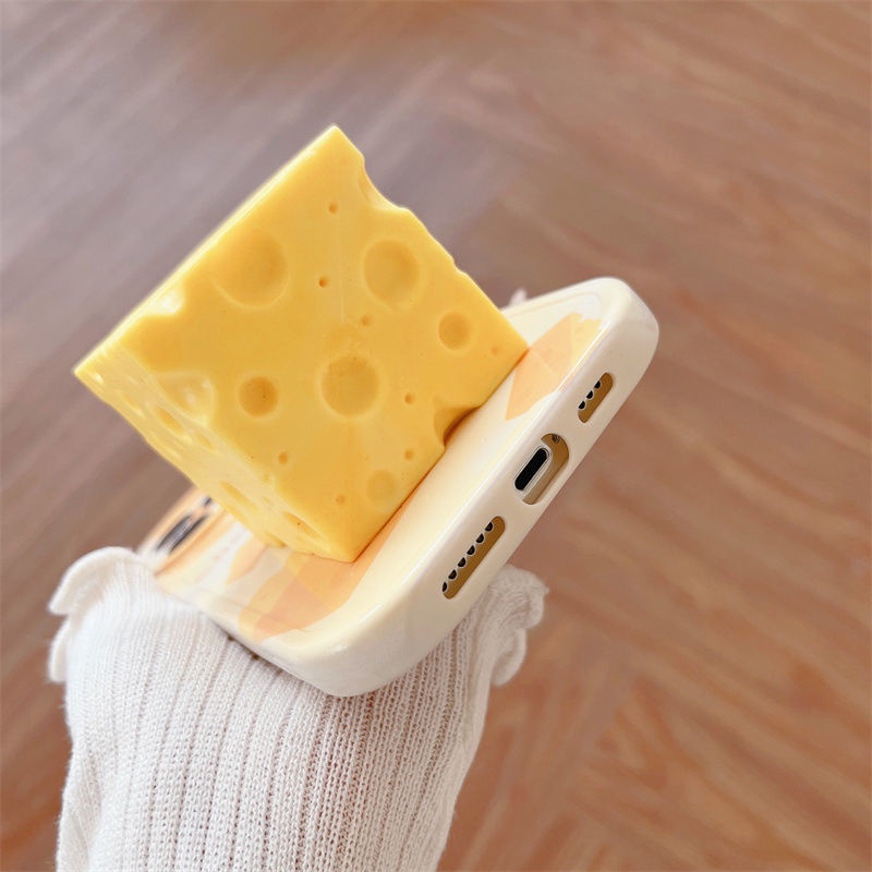Ốp Điện Thoại Mềm Nén Khí In Hình Phô Mai/Chuột Vui Nhộn Bảo Vệ Cho iPhone13 12/11pro/xr/xsmax