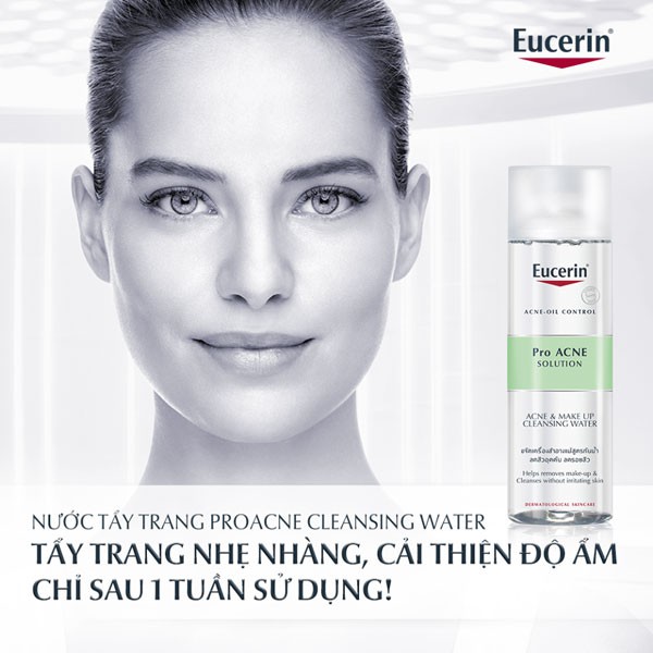 Nước Tẩy Trang Eucerin Pro ACNE Solution Acne & Make-up Cleansing Water Dành Cho Da Mụn 200ml