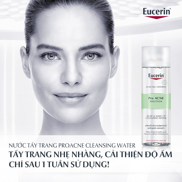 Combo Eucerin Kem Chống Nắng Kiểm Soát Nhờn 50ml + Nước Tẩy Trang Cho Da Mụn 200ml