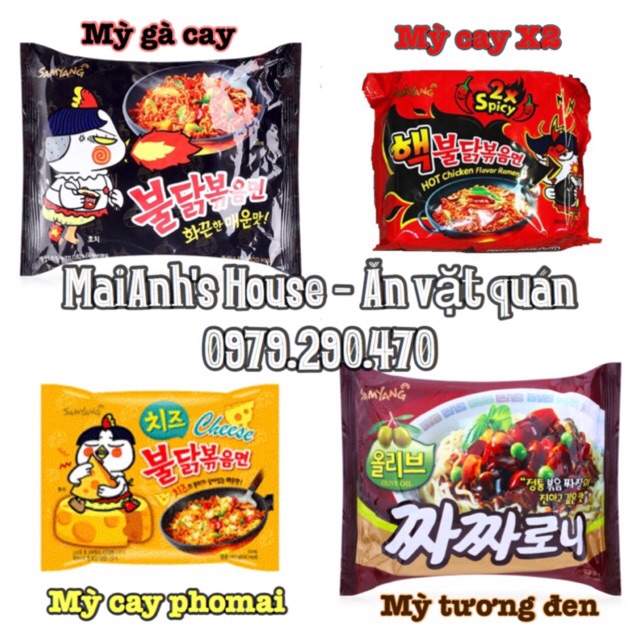 [LẺ] Mỳ cay Samyang Hàn Quốc các loại - thử thách mỳ cay 7 cấp độ