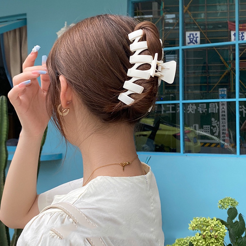 Kẹp Tóc Hình Học Đơn Giản Thời Trang Màu Sắc Cà Phê
