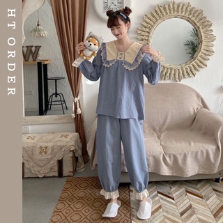 Order_ bộ ngủ tiểu thư cổ nơ 2 màu a109