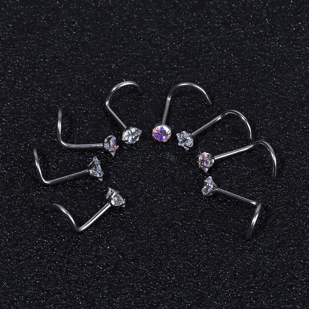 Khuyên Mũi Mỏng Thời Trang Cá Tính|Khuyên Xỏ Cơ Thể Bằng Thép Phẫu Thuật Quyến Rũ|Vít Đinh Tán Vòng Nostril