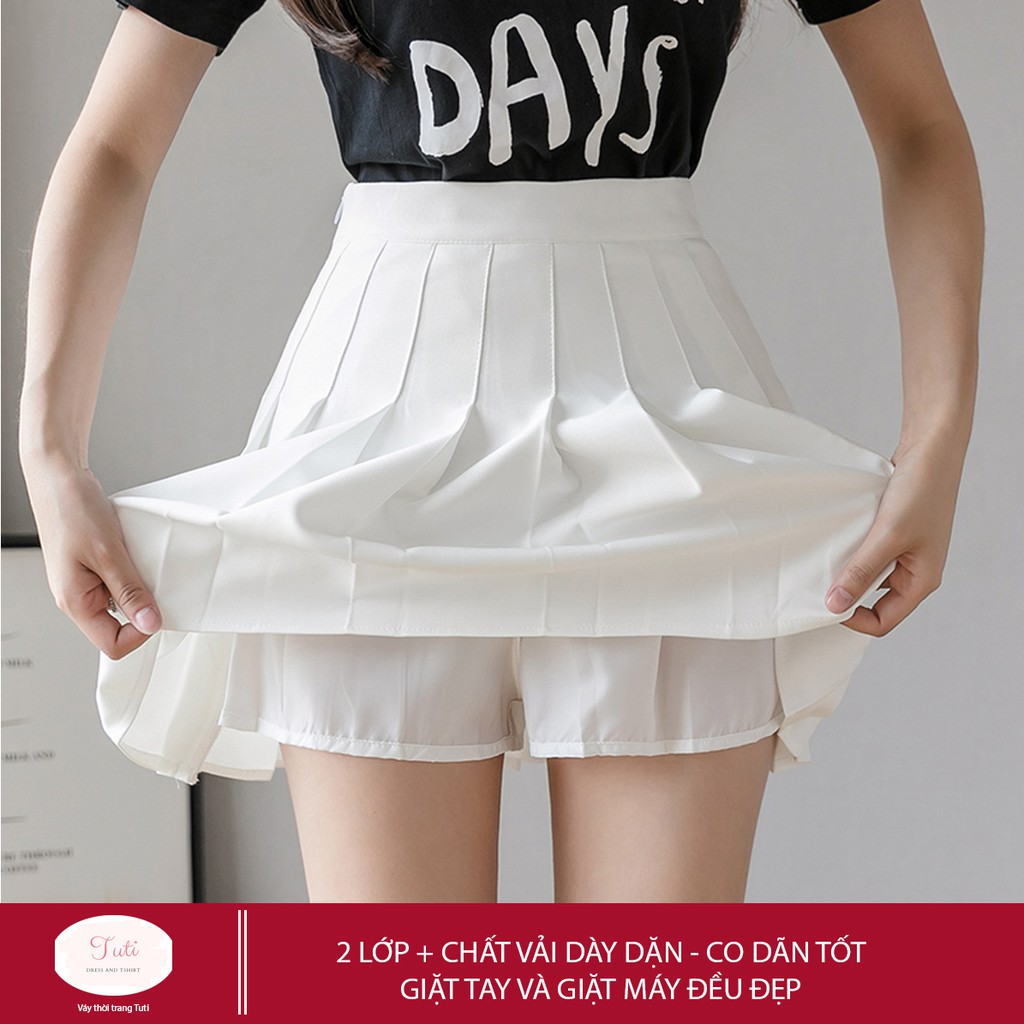 Chân váy xếp ly dáng chữ A lưng cao phong cách tennis xòe váy ngắn thời trang phong cách ulzzang | BigBuy360 - bigbuy360.vn