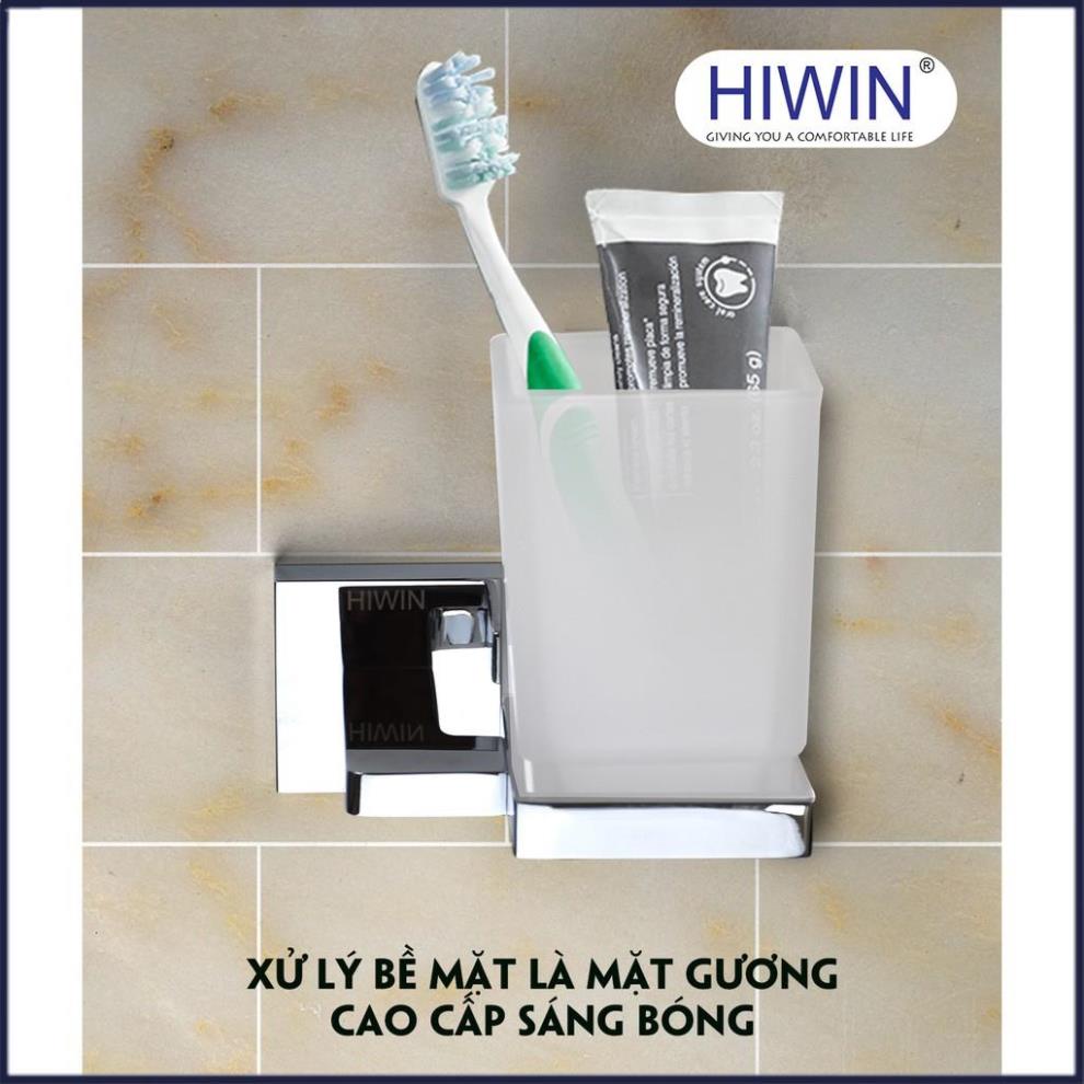 Kệ cốc đơn đựng bàn chải nhà tắm cạnh vuông đồng mặt gương cao cấp HIWIN Y-1202