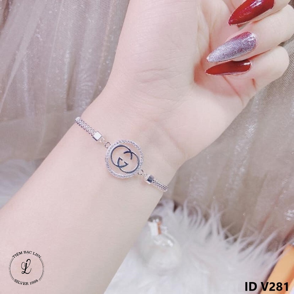 Vòng tay bạc mặt chữ Gucci Silver1998 V281