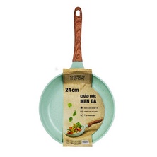 Chảo đúc đáy từ chống dính men đá ceramic xanh ngọc Green Cook GCP06 size 20-24-26-28 cm