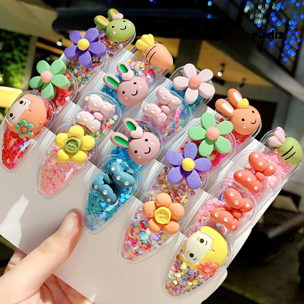 Set 5 Kẹp Tóc Hình Hoa Quả Xinh Xắn Dành Cho Bé Gái