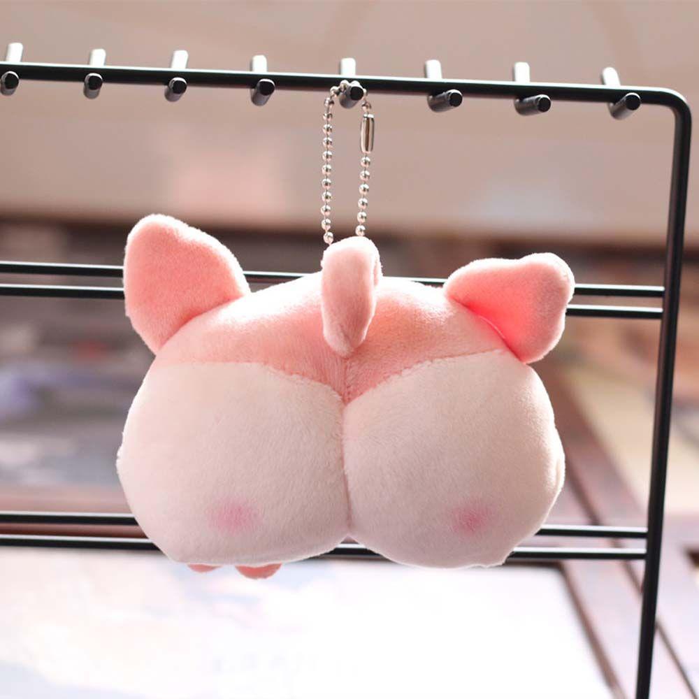 Móc Khóa Hình Heo / Khỉ / Corgi Hoạt Hình Nhồi Bông Dễ Thương