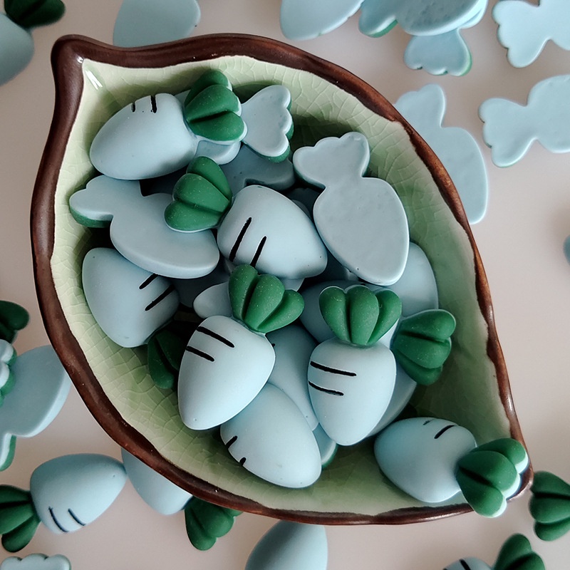 Set 10 Phụ Kiện Hình Cà Rốt Màu Trơn Bằng Nhựa Resin Dùng Để Trang Trí Quần Áo