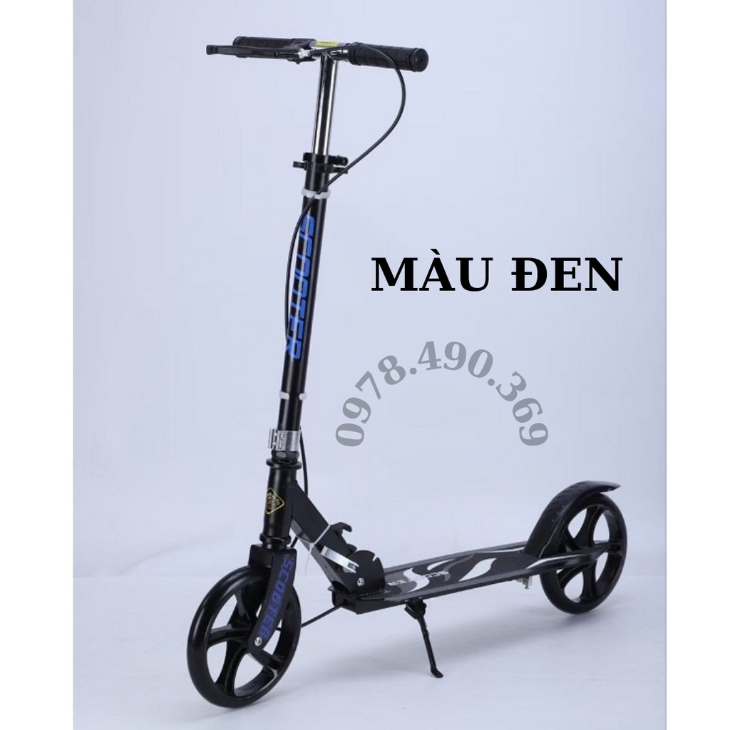 Xe Trượt Scooter cỡ lớn, có phanh tay,chân chống chịu tải đến 150kg cho thiếu niên và người lớn