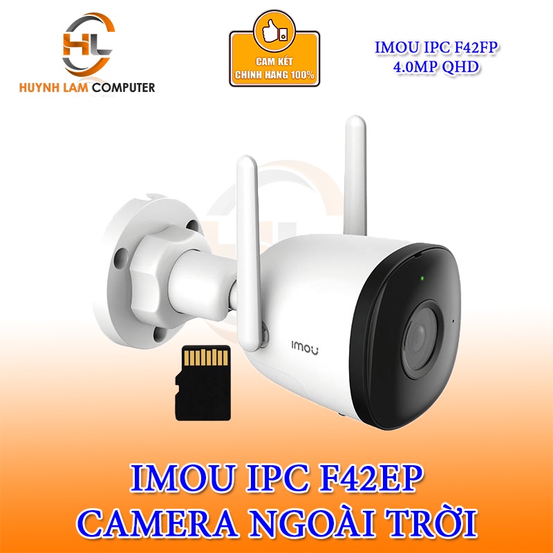 Camera WiFi Imou F42 4.0Mp 1080P | Kèm thẻ nhớ 64GB, Ngoài trời, Có màu ban đêm