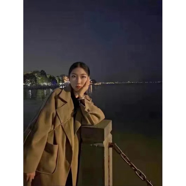 Áo Khoác Dạ Ép Dáng Dài Phong Cách Hàn Quốc Kèm Ảnh Thật