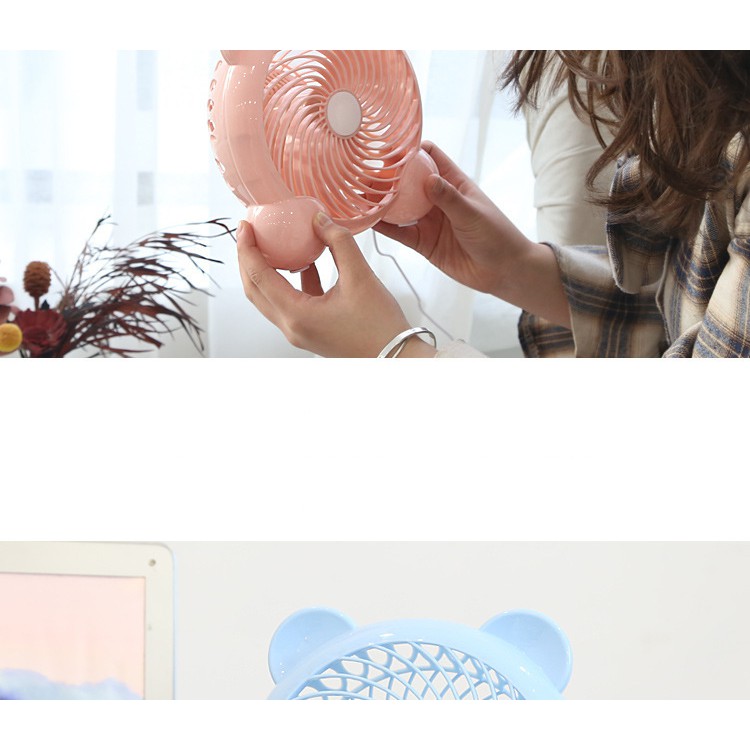 Quạt hộp USB mini có tai để bàn làm việc | BigBuy360 - bigbuy360.vn