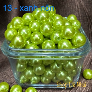 30 Hạt Trai Nhựa Tròn 12mm (Nhóm Màu Xanh)
