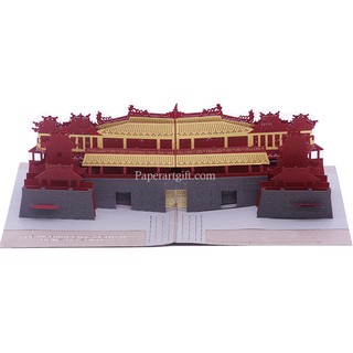 Thiệp nổi 3D Pop-up Đại Nội Kinh Thành Huế, thiệp kiến trúc, thiệp Việt Nam- Paper Art Gift - PNP105