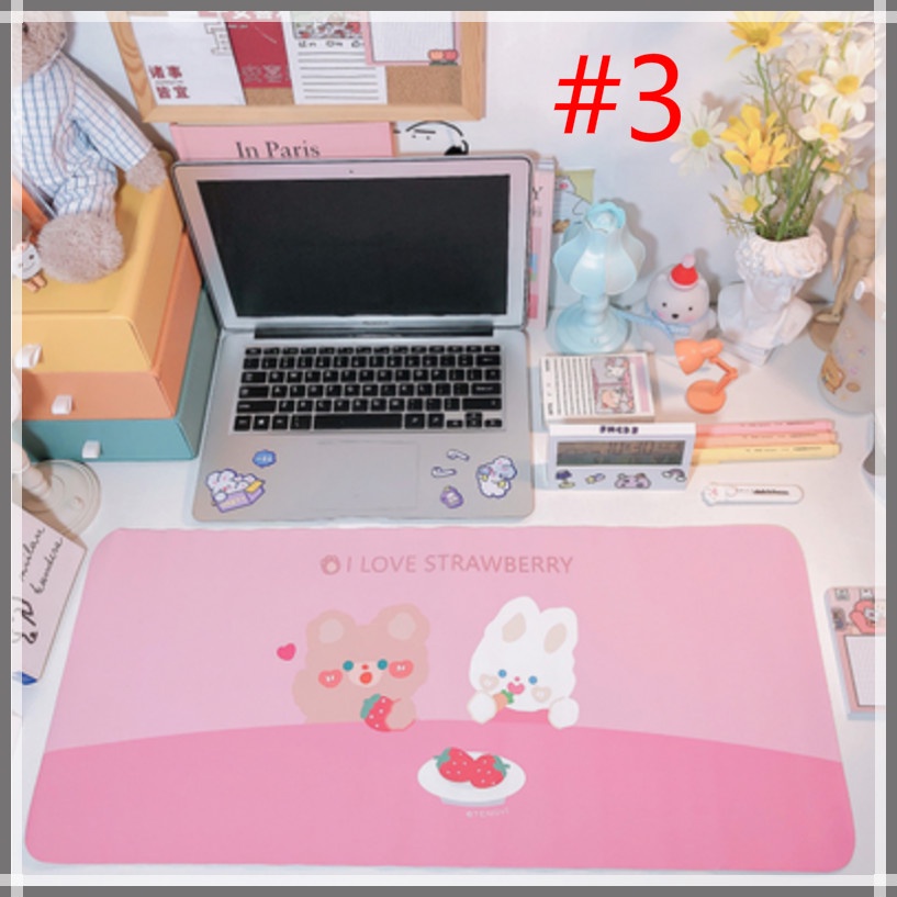 Miếng lót chuột da pu chống thấm nước chống trượt họa tiết hoạt hình dễ thương 660 x 300mm