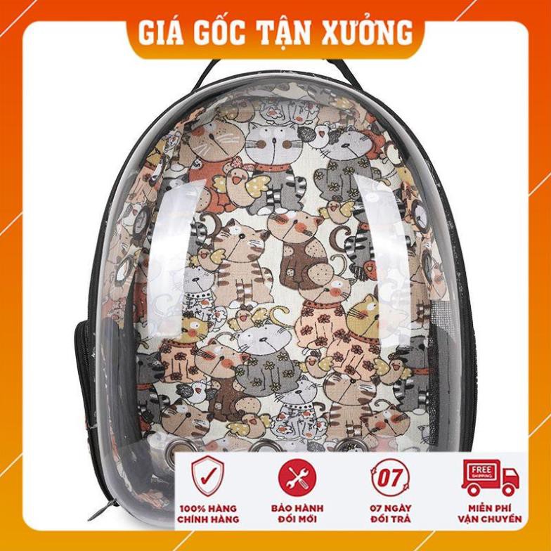 Balo phi hành gia cho chó mèo trong suốt họa tiết