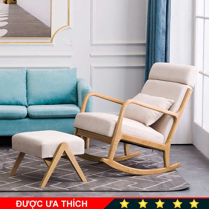 GHẾ BẬP BÊNH THƯ GIÃN - BẮC ÂU - Có điều chỉnh tựa đầu A286, TẶNG ghế đôn cao cấp, khung gỗ có lò xo đàn hồi.