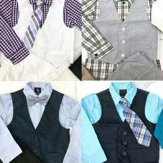 Set  bộ vest bé trai 4 món