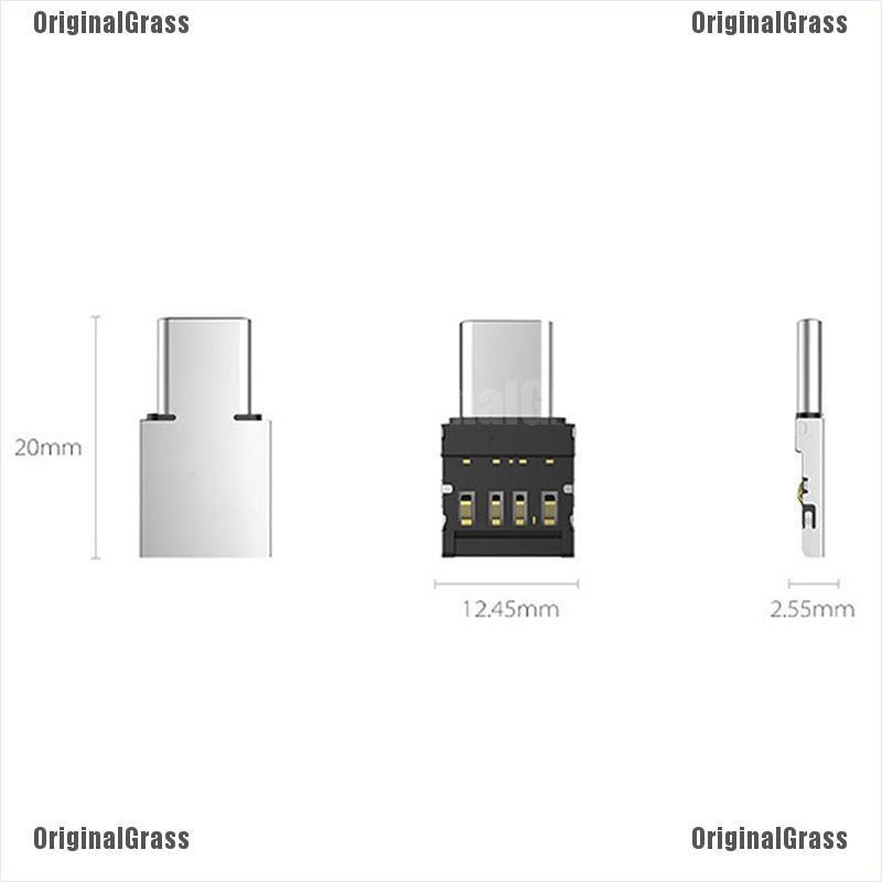 Bộ 2 đầu chuyển đổi từ usb-c 3.1 type c đực sang usb cái otg cho ổ đĩa U