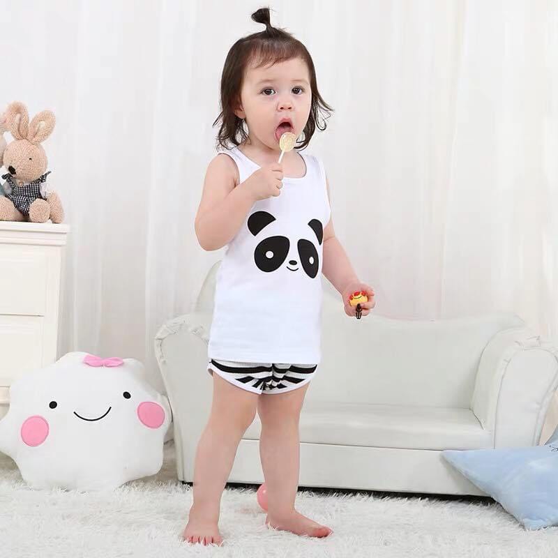 Bộ ba lỗ quần đùi 100% Cotton cho bé từ 4-18 kg - QA10