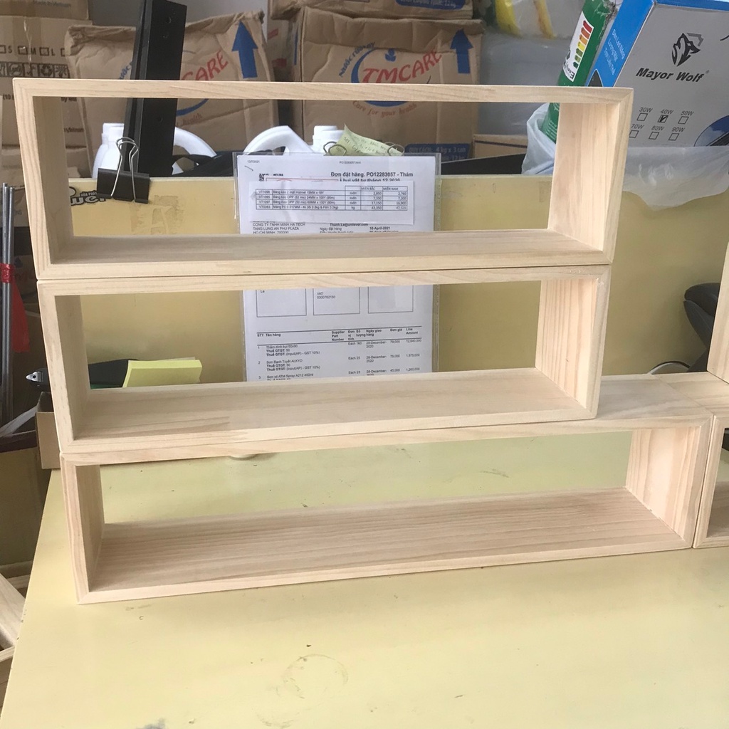 Kệ gỗ để bàn mini, gỗ thông tự nhiên chống nước, chống mốc hàng đánh bóng đẹp
