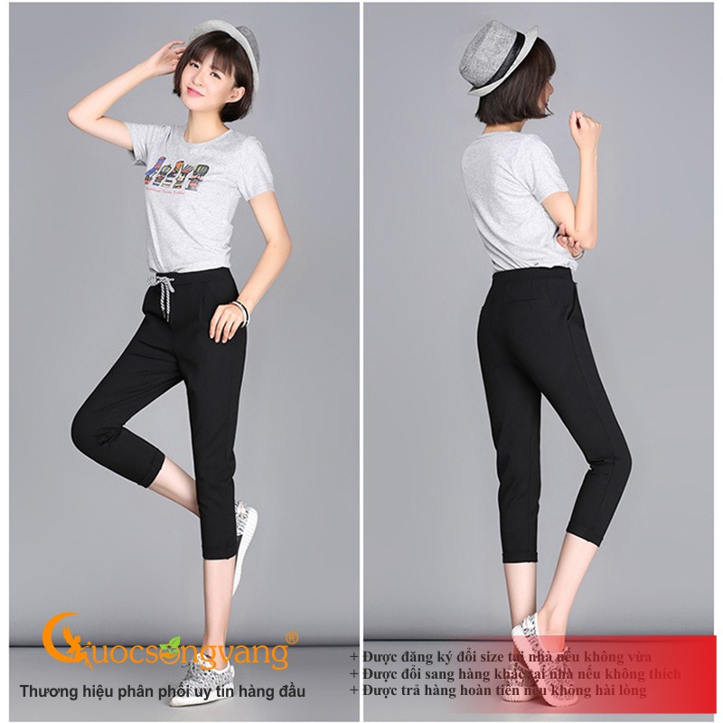 Quần lửng thể thao quần lửng nữ lưng cao co giãn 4 chiều GLQ075 Cuocsongvang
