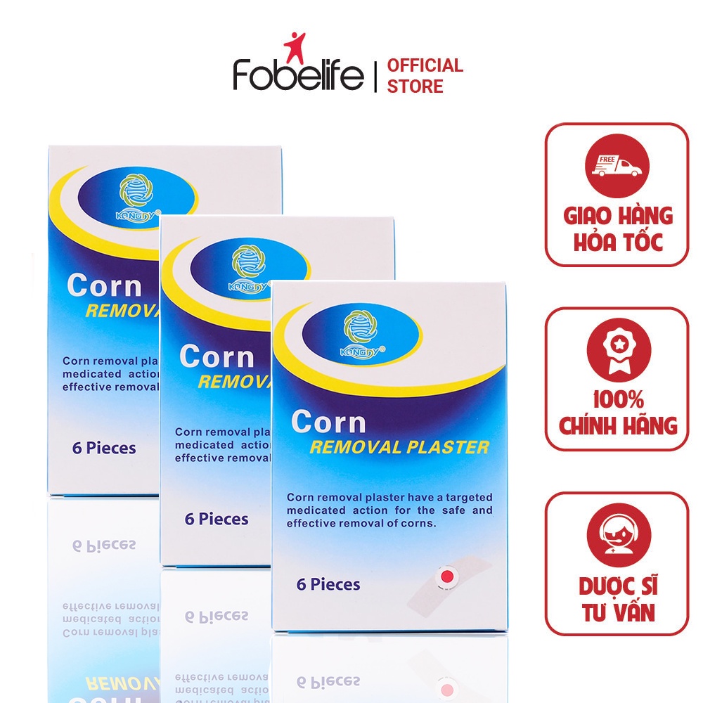[Combo] 3 hộp miếng dán mụn cóc Corn plaster KangDi Fobe hộp 6 miếng