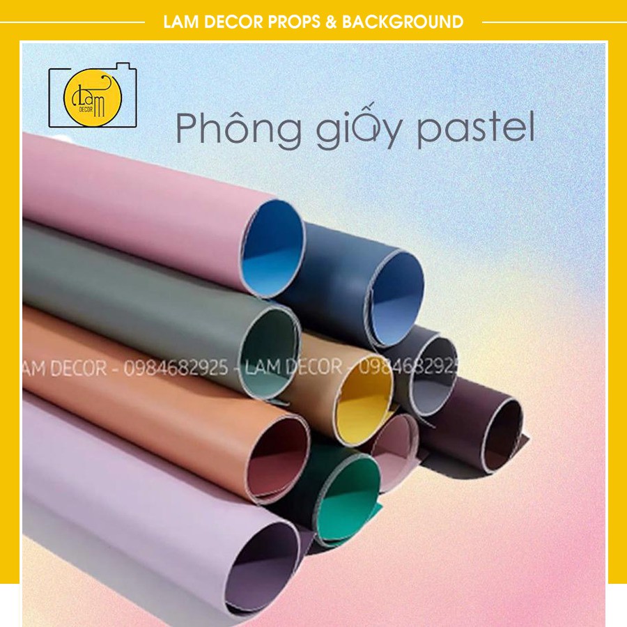 Phông nền chụp ảnh, phông giấy màu pastel 2 mặt