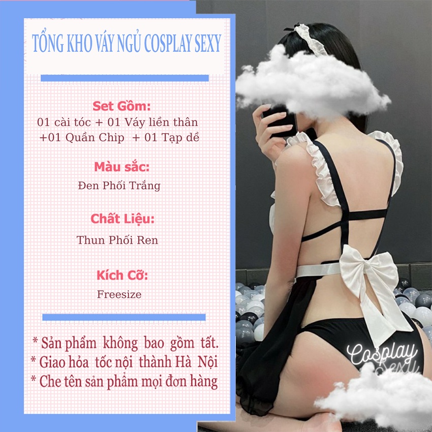 Váy Ngủ Cosplay Hầu Gái  Siêu Cấp - HG1925 - Bộ Đồ Ngủ Cosplay Sexy Cô Giúp Việc Gợi Cảm Đủ Món | BigBuy360 - bigbuy360.vn