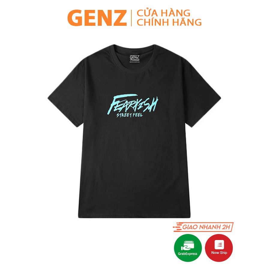 [Mã FASHIONMALLT4 giảm tới 30K đơn 150K] Áo thun tay lỡ GENZ dáng Unisex form rộng phong cách Ulzzang Fearkish - Z201 | WebRaoVat - webraovat.net.vn