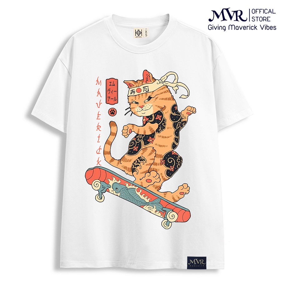 Áo thun unisex đẹp form rộng tay lỡ mèo nhật lướt ván phong cách đường phố ngầu MVR size rộng phôm Hàn Quốc TT1420
