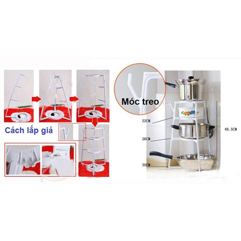 Kệ để xoong nồi hình tháp - BX1035