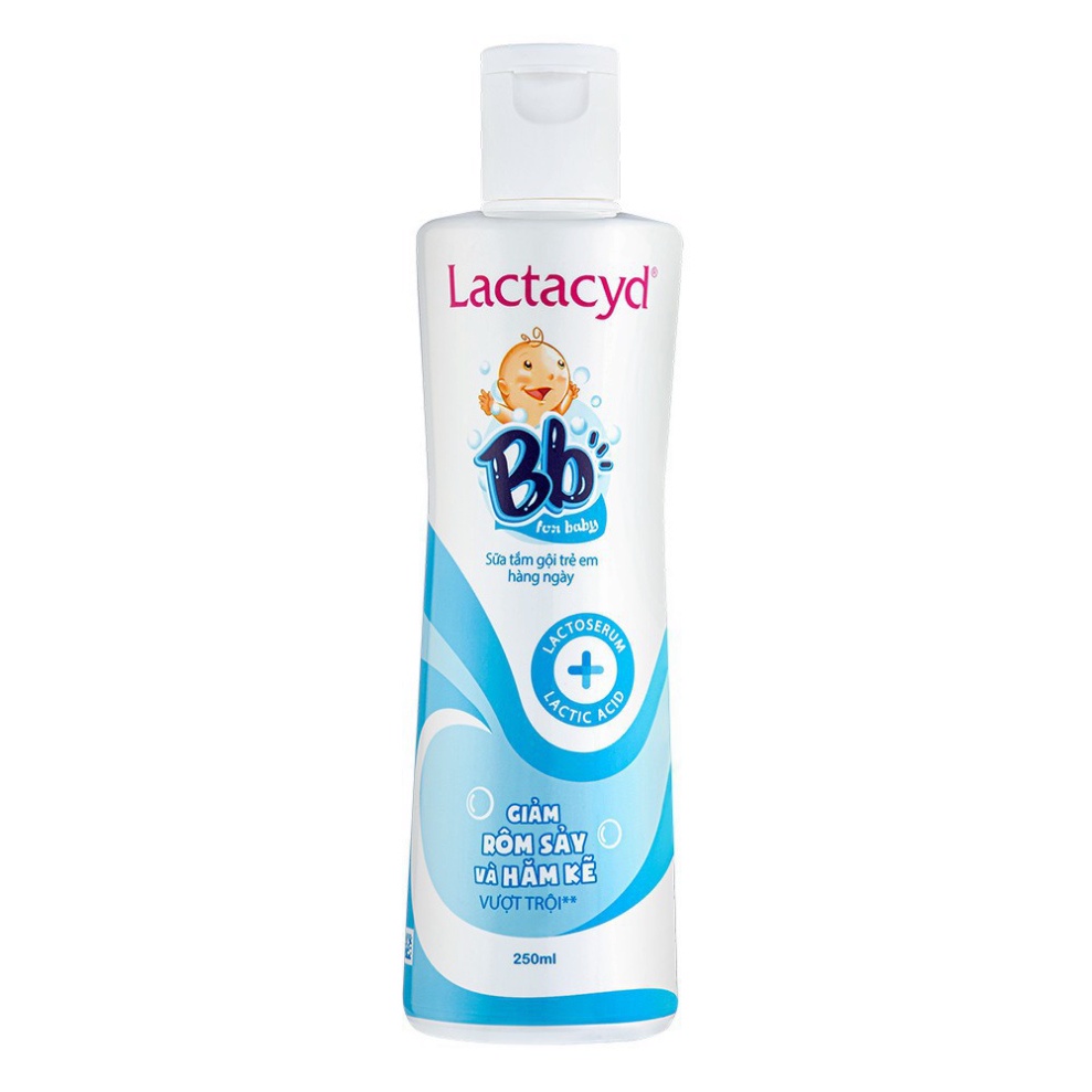 Sữa tắm gội em bé giảm rôm sảy và hăm kẽ Lactacyd BB 250ml