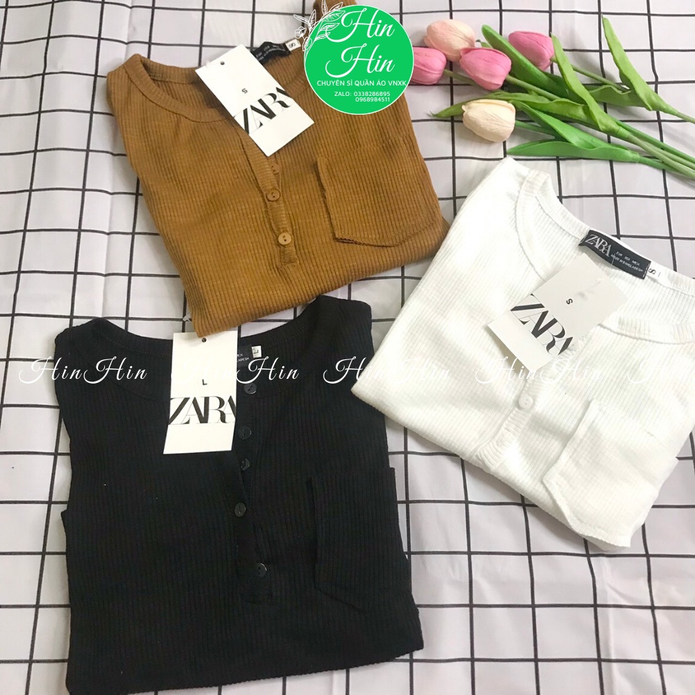 [Hàng chuẩn] Áo len tăm cúc túi ngực ❣️Áo len tăm body dài tay tôn dáng- hinhin | BigBuy360 - bigbuy360.vn