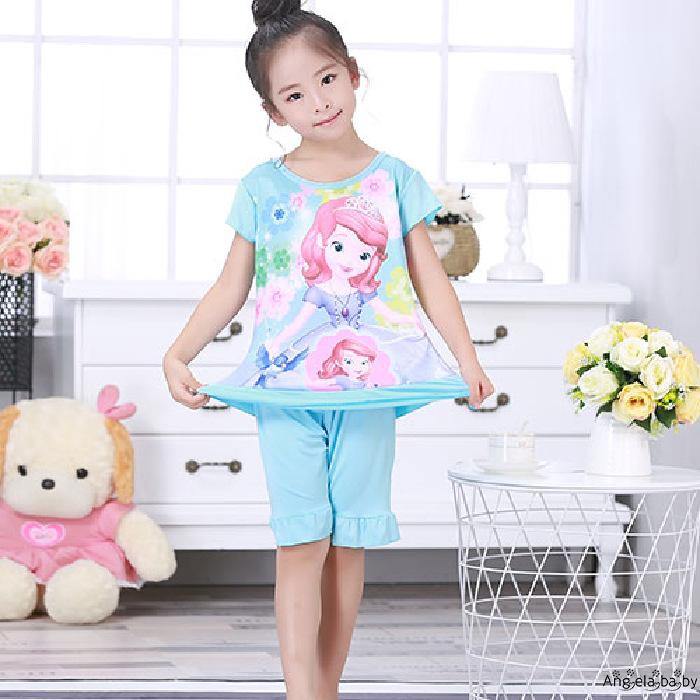 Set đồ ngủ ngắn tay in hình công chúa dễ thương cho bé