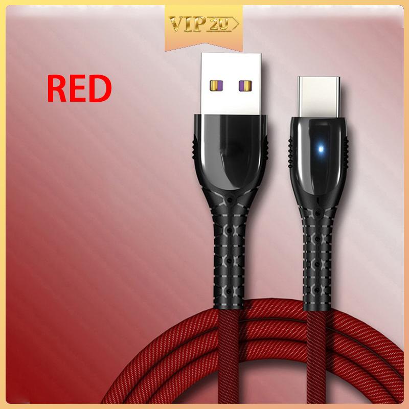 Dây Cáp Sạc Nhanh Vip2U 5a Có Đèn Led Cho Iphone / Micro Usb / Type-C