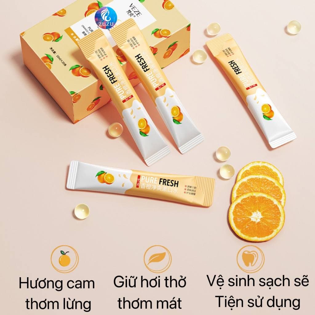 Lẻ gói nước súc miệng thơm mát trắng răng ZUZUcosmetic 10ml HUBEAUTY