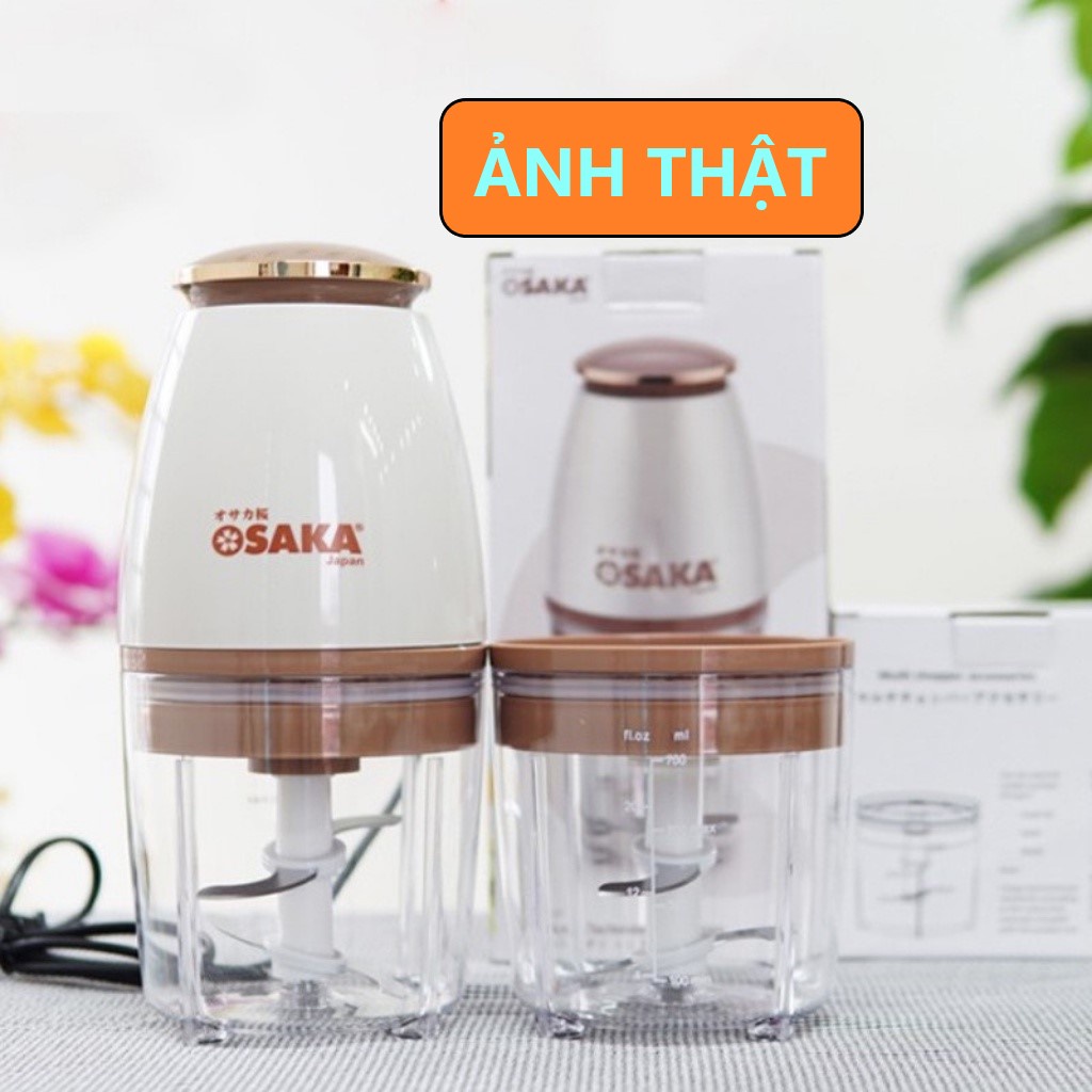 Máy Xay Osaka Nhật Bản Lắp Đồng Chính Hãng, Xay Thịt Cá, Đá, Sinh Tố, Rau Củ Quả Đa Năng, 4 Lưỡi Dung Tích 750ML, 350W