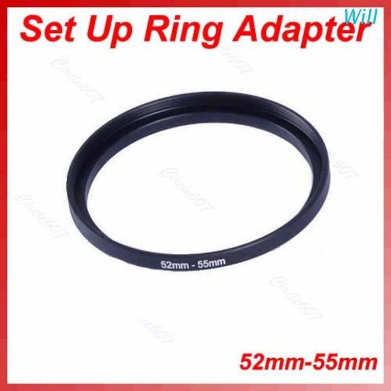 Will 52mm-55mm Step Up Metal Lens Filter Ring 52-55 mm 52 to 55 Stepping Adapter